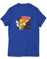 T-Shirt  Γυναικείο - Bee Loves Pizza - Color Thumbnail Μπλέ Ρουά