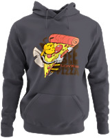 Φούτερ με κουκούλα - Bee Loves Pizza - Color Thumbnail Ανθρακί