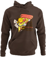 Φούτερ με κουκούλα - Bee Loves Pizza - Color Thumbnail Καφέ