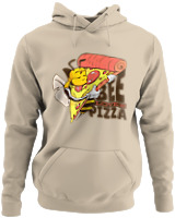 Φούτερ με κουκούλα - Bee Loves Pizza - Color Thumbnail Μπέζ