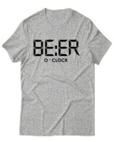 T-Shirt Unisex - Beer O'clock - Color Thumbnail Γκρι Μελανζέ