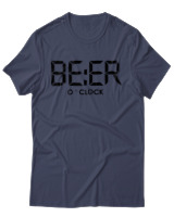 T-Shirt Unisex - Beer O'clock - Color Thumbnail Μπλε Γκρι