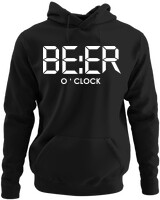 Φούτερ με κουκούλα - Beer O'clock - Color Thumbnail Μαύρο