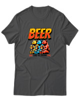 T-Shirt Αντρικό - Beer Time To Drink - Color Thumbnail Ανθρακί