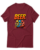 T-Shirt Αντρικό - Beer Time To Drink - Color Thumbnail Σκούρο Κόκκινο
