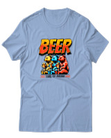 T-Shirt Αντρικό - Beer Time To Drink - Color Thumbnail Γαλάζιο