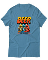 T-Shirt Αντρικό - Beer Time To Drink - Color Thumbnail Τιρκουάζ