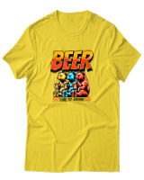 T-Shirt Αντρικό - Beer Time To Drink - Color Thumbnail Χρυσό Κίτρινο