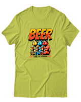 T-Shirt Αντρικό - Beer Time To Drink - Color Thumbnail Λαχανί