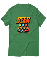 T-Shirt Αντρικό - Beer Time To Drink - Color Thumbnail Πράσινο