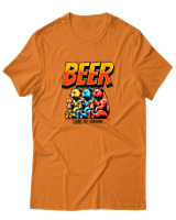T-Shirt Αντρικό - Beer Time To Drink - Color Thumbnail Πορτοκαλί