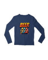 Μακρυμάνικο Μακό Παιδικό - Beer Time To Drink - Color Thumbnail Σκούρο Μπλε