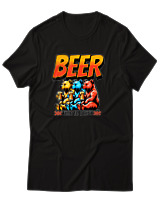 T-Shirt Αντρικό - Beer Time To Drink - Color Thumbnail Μαύρο