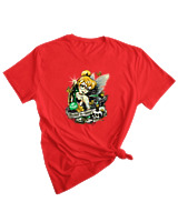 T-Shirt Woman Fashion Γυναικείο - Believe In Fairies - Color Thumbnail RED