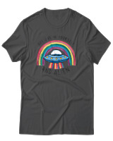 T-Shirt Αντρικό - Believe In Yourself And Alien - Color Thumbnail Ανθρακί