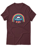 T-Shirt Αντρικό - Believe In Yourself And Alien - Color Thumbnail Μπορντό