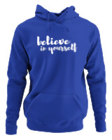 Φούτερ με κουκούλα Αντρικό - Believe In Yourself - Color Thumbnail Μπλε Ρουά