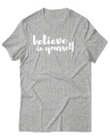 T-Shirt Αντρικό - Believe In Yourself - Color Thumbnail Γκρι Μελανζέ