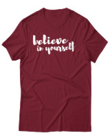 T-Shirt Αντρικό - Believe In Yourself - Color Thumbnail Σκούρο Κόκκινο