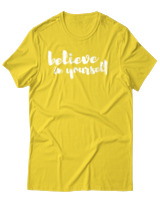 T-Shirt Αντρικό - Believe In Yourself - Color Thumbnail Χρυσό Κίτρινο