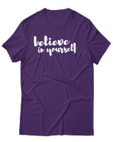 T-Shirt Αντρικό - Believe In Yourself - Color Thumbnail Σκούρο Μωβ