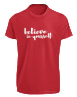 T-Shirt Fit Αντρικό - Believe In Yourself - Color Thumbnail Κόκκινο