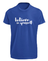 T-Shirt Fit Αντρικό - Believe In Yourself - Color Thumbnail Μπλε Ρουά