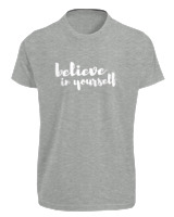T-Shirt Fit Αντρικό - Believe In Yourself - Color Thumbnail Γκρι Μελανζέ