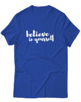 T-Shirt  Γυναικείο - Believe In Yourself - Color Thumbnail Μπλέ Ρουά