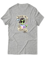 T-Shirt Αντρικό - Believe In Yourself - Color Thumbnail Γκρι Μελανζέ