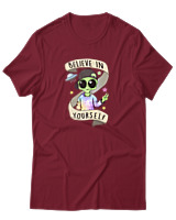 T-Shirt Αντρικό - Believe In Yourself - Color Thumbnail Σκούρο Κόκκινο