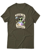 T-Shirt Αντρικό - Believe In Yourself - Color Thumbnail Χακί
