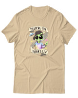 T-Shirt Αντρικό - Believe In Yourself - Color Thumbnail Μπεζ