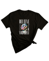 T-Shirt Woman Fashion Γυναικείο - Believe In Yourself - Color Thumbnail BLACK
