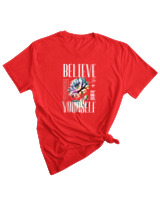 T-Shirt Woman Fashion Γυναικείο - Believe In Yourself - Color Thumbnail RED
