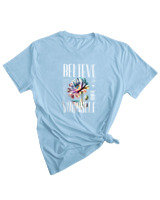 T-Shirt Woman Fashion Γυναικείο - Believe In Yourself - Color Thumbnail SKY BLUE