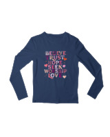 Μακρυμάνικο Μακό Παιδικό - Believe Trust Hope Seek Worship Love - Color Thumbnail Σκούρο Μπλε