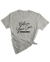 T-Shirt Woman Fashion Γυναικείο - Believe You Can - Color Thumbnail GREY MELANZE