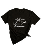 T-Shirt Woman Fashion Γυναικείο - Believe You Can - Color Thumbnail BLACK