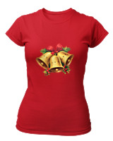 T-Shirt Στενή Γραμμή Γυναικείο - Bells - Color Thumbnail Κόκκινο