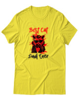 T-Shirt Αντρικό - Best Cat Dad - Color Thumbnail Κίτρινο