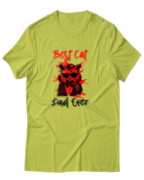T-Shirt Αντρικό - Best Cat Dad - Color Thumbnail Λαχανί