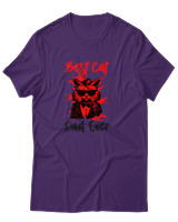 T-Shirt Αντρικό - Best Cat Dad - Color Thumbnail Σκούρο Μωβ