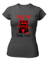 T-Shirt Στενή Γραμμή - Best Cat Dad - Color Thumbnail Ανθρακί