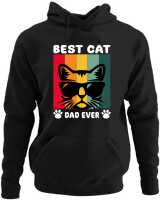 Φούτερ με κουκούλα - Best Cat Dad Ever - Color Thumbnail Μαύρο