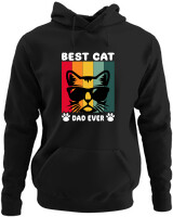 Φούτερ με κουκούλα - Best Cat Dad Ever - Color Thumbnail Μαύρο