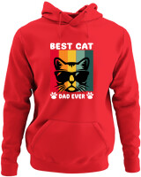 Φούτερ με κουκούλα - Best Cat Dad Ever - Color Thumbnail Κόκκινο