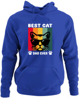 Φούτερ με κουκούλα - Best Cat Dad Ever - Color Thumbnail Μπλε Ρουά