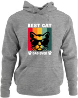 Φούτερ με κουκούλα - Best Cat Dad Ever - Color Thumbnail Γκρι Μελανζέ