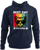 Φούτερ με κουκούλα - Best Cat Dad Ever - Color Thumbnail Navy Blue